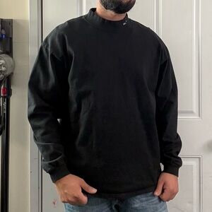 Vintage Black Mock Neck Sweatshirt – Made in USA (XL)